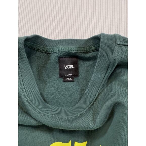 Vans XL Skull UFO Graphic Crewneck Sweatshirt • Psychedelic Art • Green - Picture 6 of 8